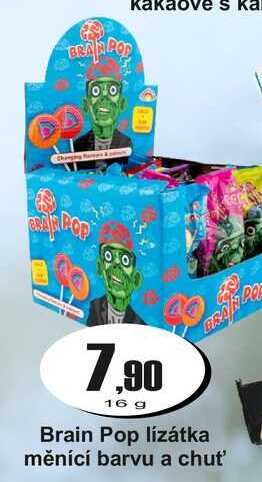 Brain Pop lízátka měnící barvu a chuť' 16 g