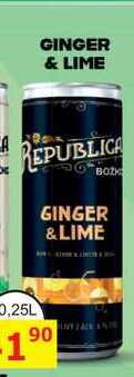 BOŽKOV REPUBLICA GINGER & LIME 0,25L míchaný nápoj