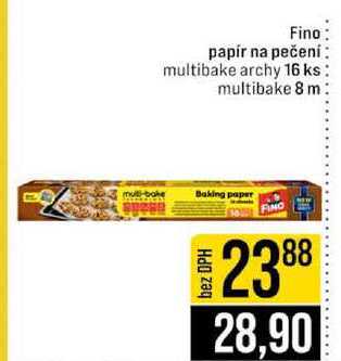 Fino papír na pečení multibake archy 16 ks multibake 8 m