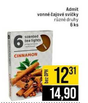 Admit vonné čajové svíčky různé druhy 6 ks 
