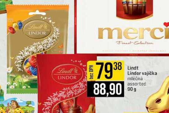 Lindt Lindor vajíčka mléčná assorted 90 g 