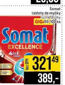 Somat tablety do myčky ruzné druhy 65-100 ks 