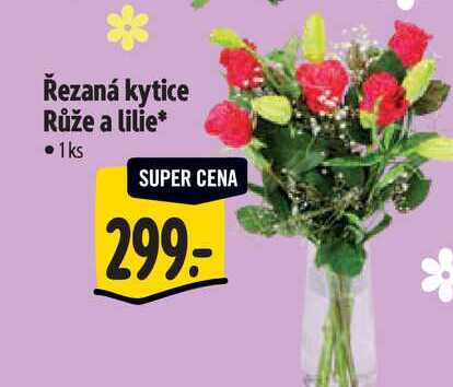 Řezaná kytice Růže a lilie  1ks 