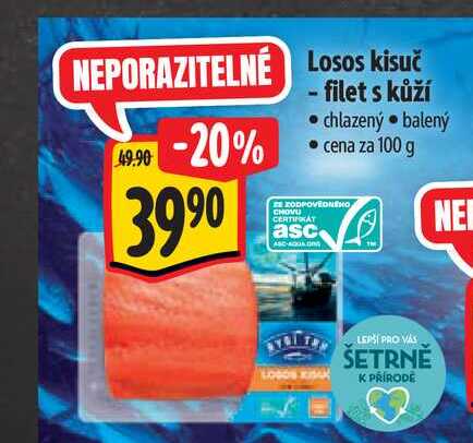  Losos kisuč -  filet s kůží 100 g