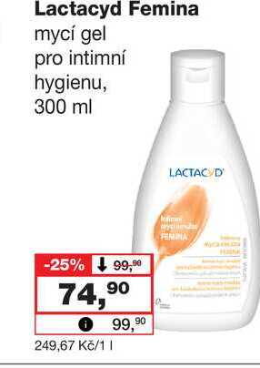 Lactacyd Femina mycí gel pro intimní hygienu, 300 ml