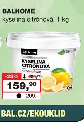 BALHOME kyselina citrónová, 1 kg