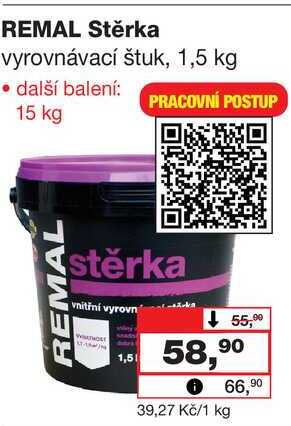 REMAL Stěrka vyrovnávací štuk, 1,5 kg