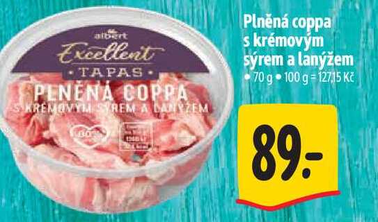  Plněná coppa s krémovým sýrem a lanýžem 70 g  