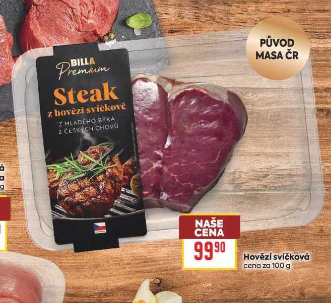 Hovězí svíčková cena za 100 g 