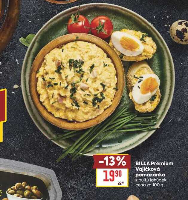 BILLA Premium Vajíčková pomazánka z pultu lahůdek cena za 100 g
