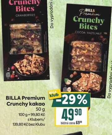 BILLA Premium Crunchy kakao 50 g 