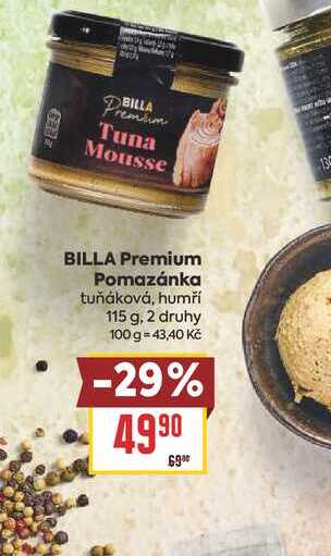 BILLA Premium Pomazánka tuňáková, humří 115 g