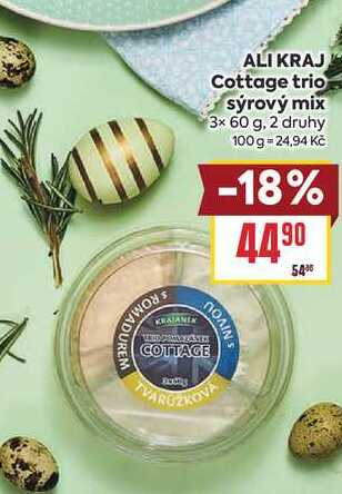 ALI KRAJ Cottage trio sýrový mix 3x 60 g