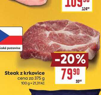 Steak z krkovice cena za 375 g
