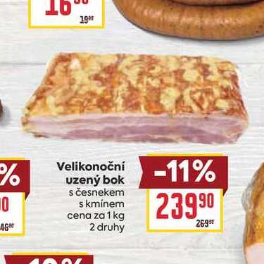 Velikonoční uzený bok s česnekem s kmínem cena za 1 kg