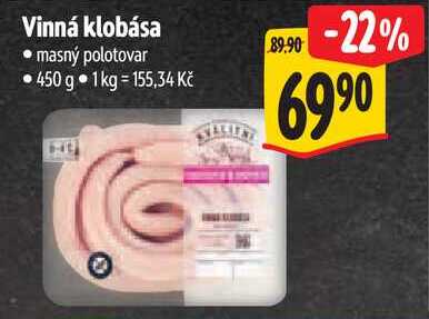 Vinná klobása, 450 g