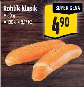 Rohlík klasik, 60 g