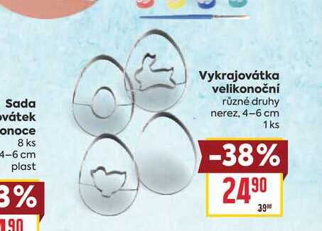 Vykrajovátka velikonoční různé druhy nerez, 4-6 cm 1ks