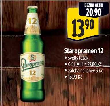 Staropramen 12, 0,5 l v akci