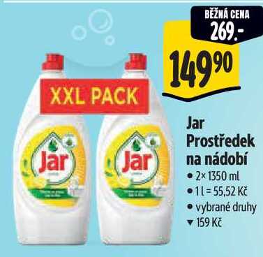 Jar Prostředek na nádobí, 2x 1350 ml
