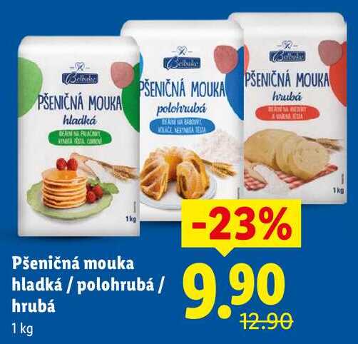 Pšeničná mouka hladká/polohrubá/hrubá, 1 kg 
