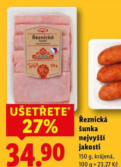 Řeznická šunka nejvyšší jakosti, 150 g
