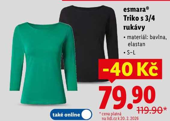 esmara Triko s 3/4 rukávy