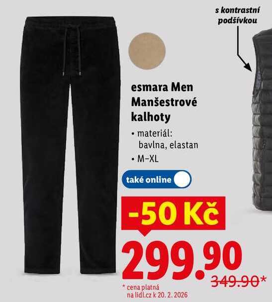 esmara Men Manšestrové kalhoty