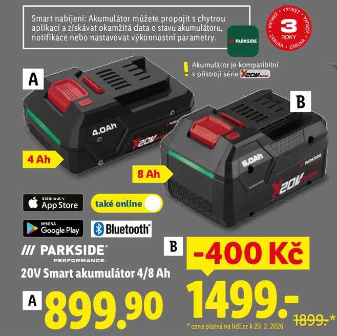 20V Smart akumulátor 4/8 Ah