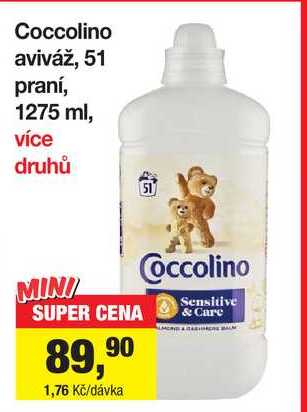 Coccolino aviváž, 51 praní, 1275 ml