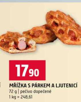 MŘÍŽKA S PÁRKEM A LJUTENICÍ 72 g pečivo dopečené