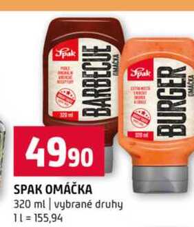 SPAK OMÁČKA 320 ml vybrané druhy