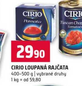 CIRIO LOUPANÁ RAJČATA 400-500 g vybrané druhy