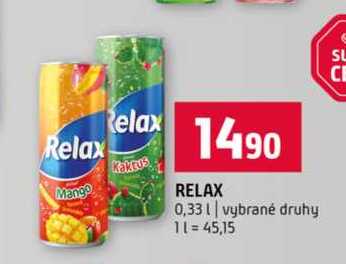 RELAX 0,33l vybrané druhy 