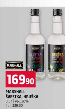 MARSHALL ŠVESTKA, HRUŠKA 0,5l vol. 38% 