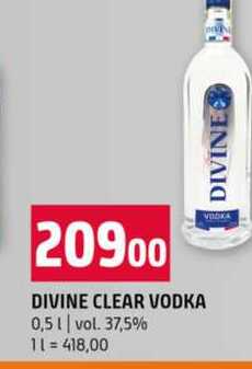 DIVINE CLEAR VODKA 0,5l vol. 37,5%