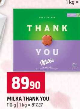 MILKA THANK YOU 110 g