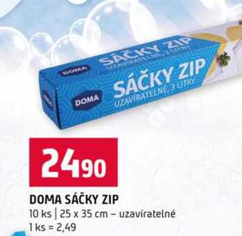 DOMA SÁČKY ZIP 10 ks 25 x 35 cm uzavíratelné 