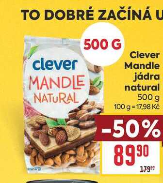 Clever Mandle jádra natural 500 g