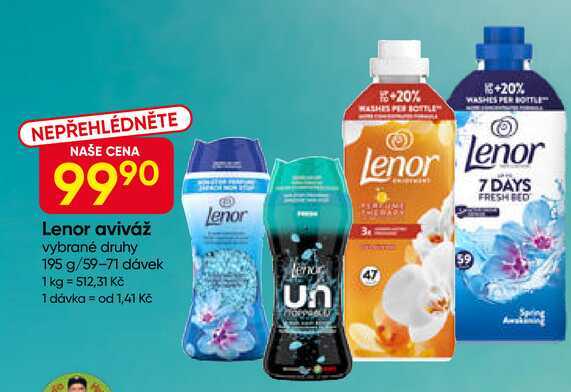 Lenor aviváž vybrané druhy 195 g/59-71 dávek