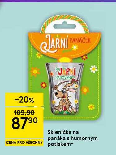 Sklenička na panáka s humorným potiskem