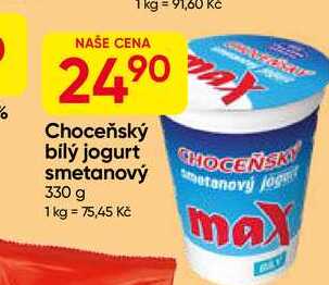 Choceňský bilý jogurt smetanový 330 g