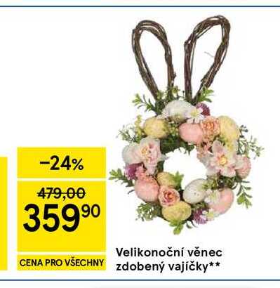 Velikonoční věnec zdobený vajíčky