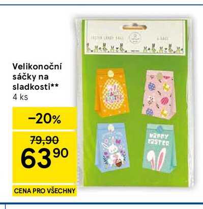 Velikonoční sáčky na sladkosti, 4 ks