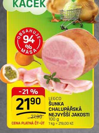 ŠUNKA CHALUPÁŘSKÁ NEJVYŠŠÍ JAKOSTI 100 g 