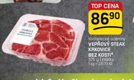 VEPŘOVÝ STEAK KRKOVICE BEZ KOSTI 375 g