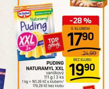 PUDING NATURAMYL XXL vanilkový 111 g | 3 ks