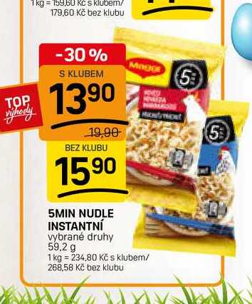 5MIN NUDLE INSTANTNÍ vybrané druhy 59,2 g