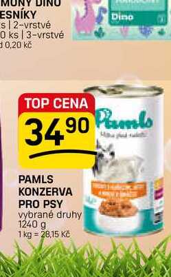 PAMLS KONZERVA PRO PSY vybrané druhy 1240 g 