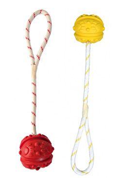 Hračka pes míč plovoucí na šňůrce 4,5cm/35cm Trixie